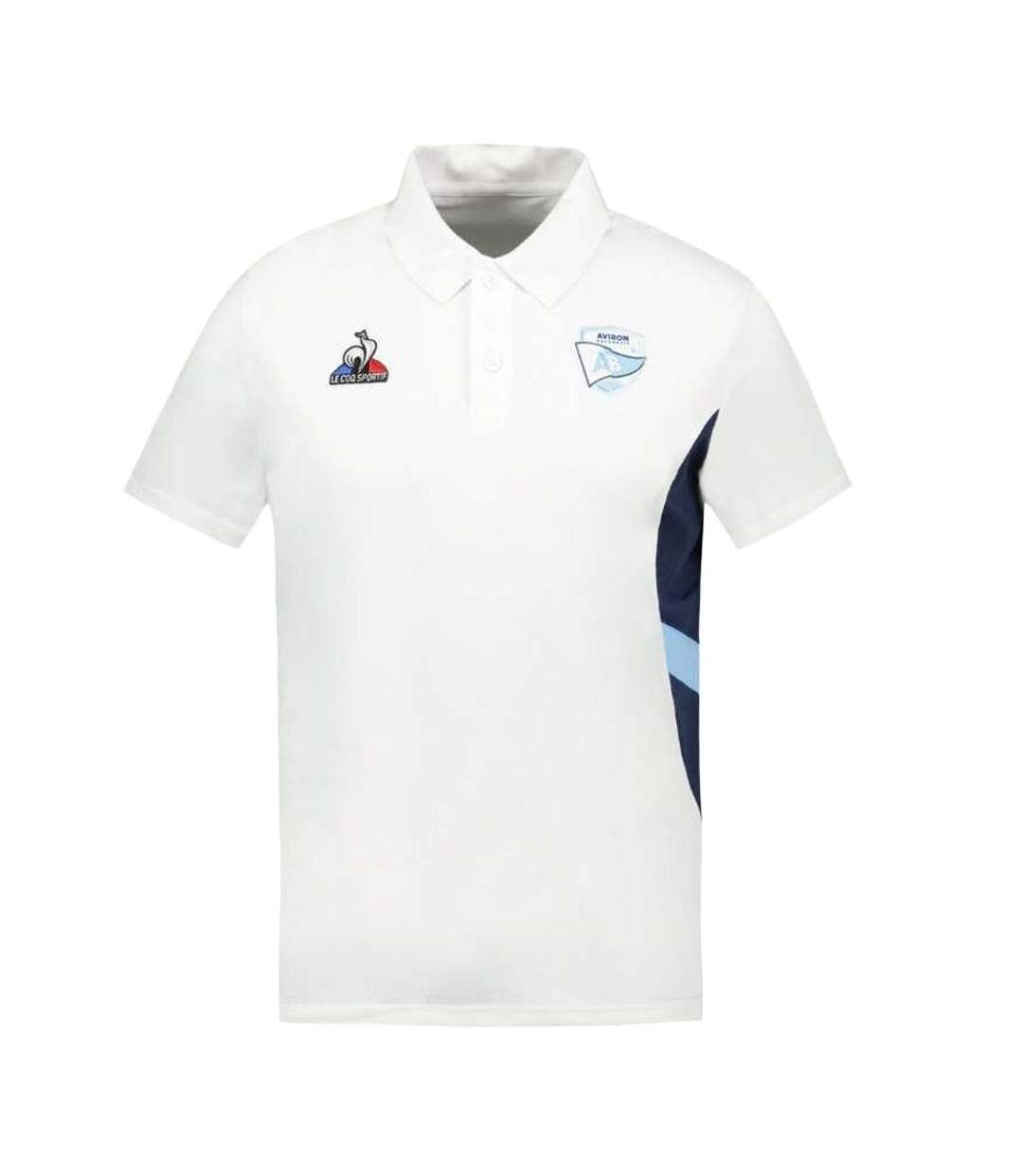Aviron bayonnais polo blanc homme le coq sportif new optica-1