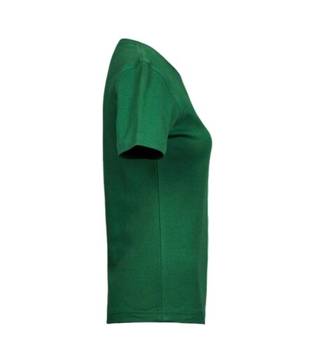 Womens/ladies Interlock T-shirt Forest Green Tee Jays