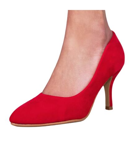 Where´s that from womens/ladies suede pointed mid high heel court pumps red Where's That From