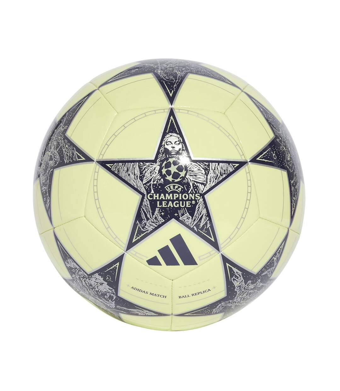 Ballon De Foot Motif/style Real Madrid Cf Uefa Champions League Taille 5 Vert Clair Gris Argent Métallisé Adidas-1