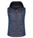 Veste tricot matelassée sans manches - femme - JN767 - gris foncé et bleu roi