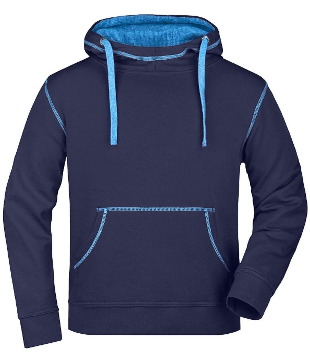 Sweat shirt à capuche homme - JN961 - bleu marine et cobalt-2