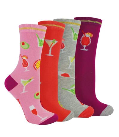 Cocktail Socks in a Gift Box | BOXT Socks | 4 Pair Pack | Novelty Socks for Ladies & Men