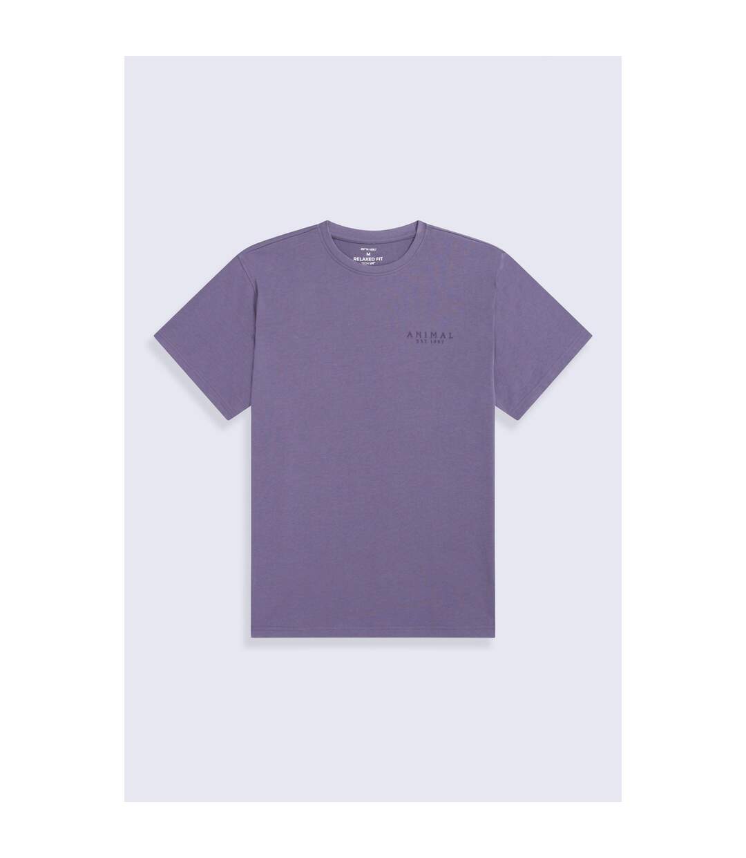 Mens Chase Organic Summer T-shirt Dark Purple Animal-1