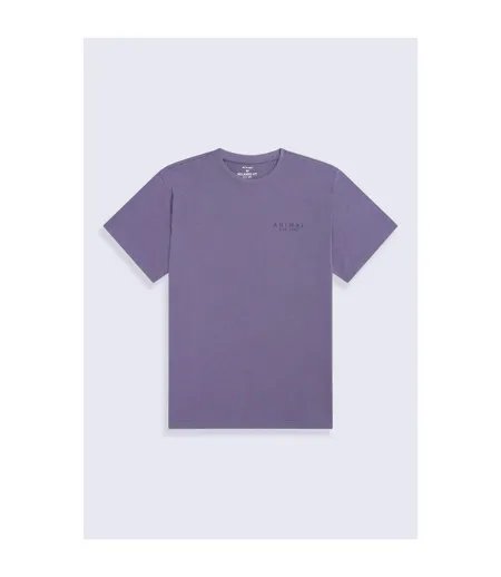 Mens Chase Organic Summer T-shirt Dark Purple Animal