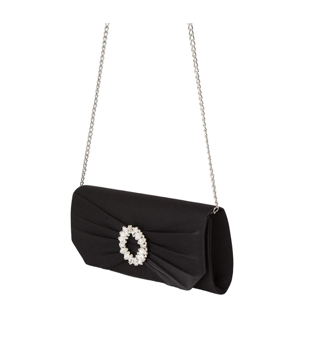 Tyla diamante satin clutch bag one size black Dorothy Perkins-2