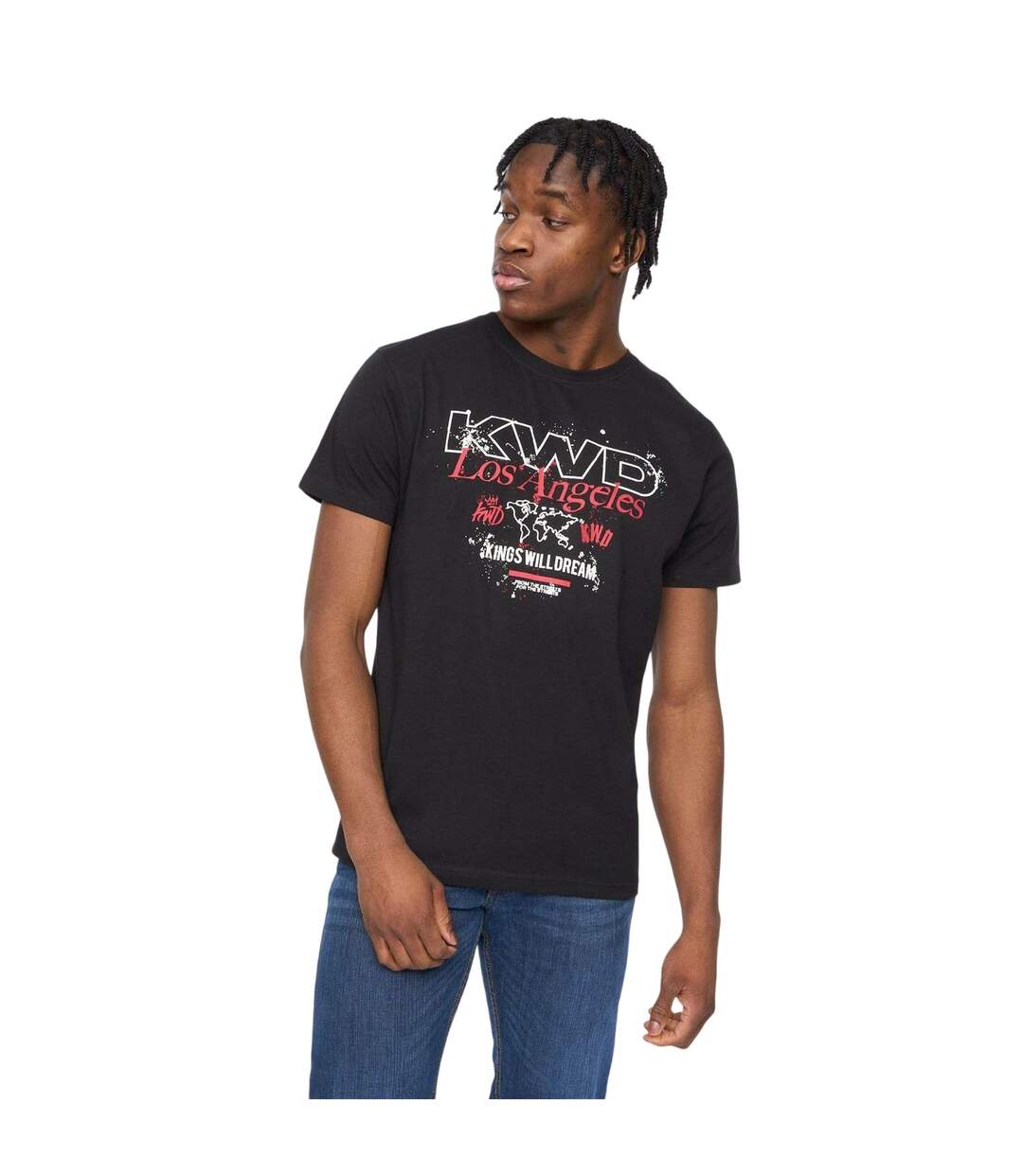 T-shirt Mapped Homme Noir Kings Will Dream-2