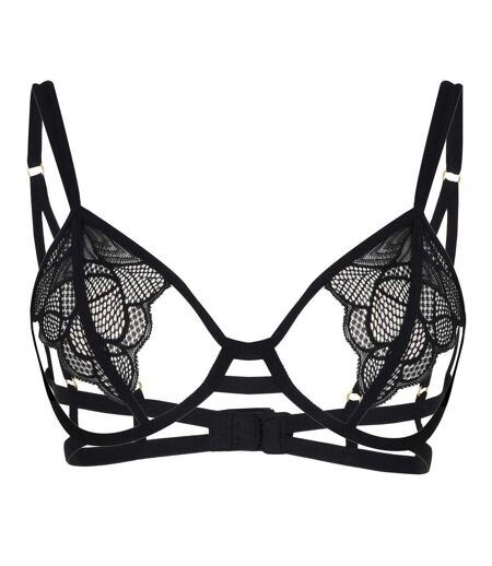 Womens/ladies Cut Out Lace Bra Black Bluebella