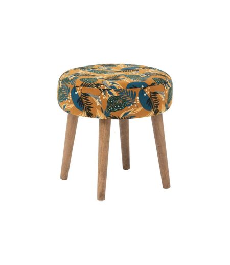 Tabouret Imprimé en Velours Sango 40cm Ocre