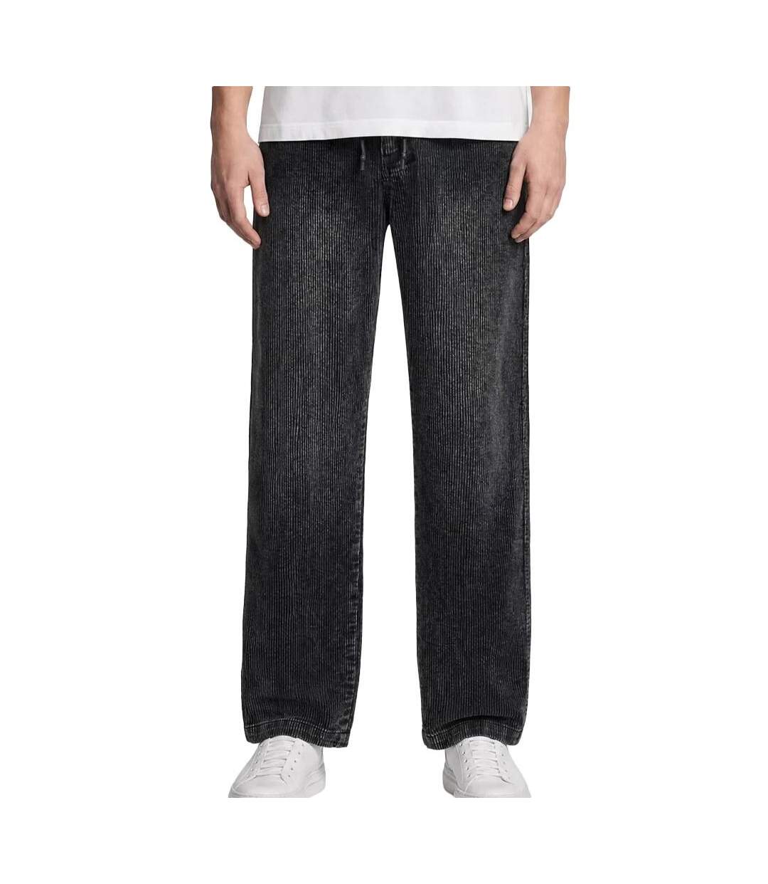 Pantalon velours côtelé noir homme teddy smith york velvet-1
