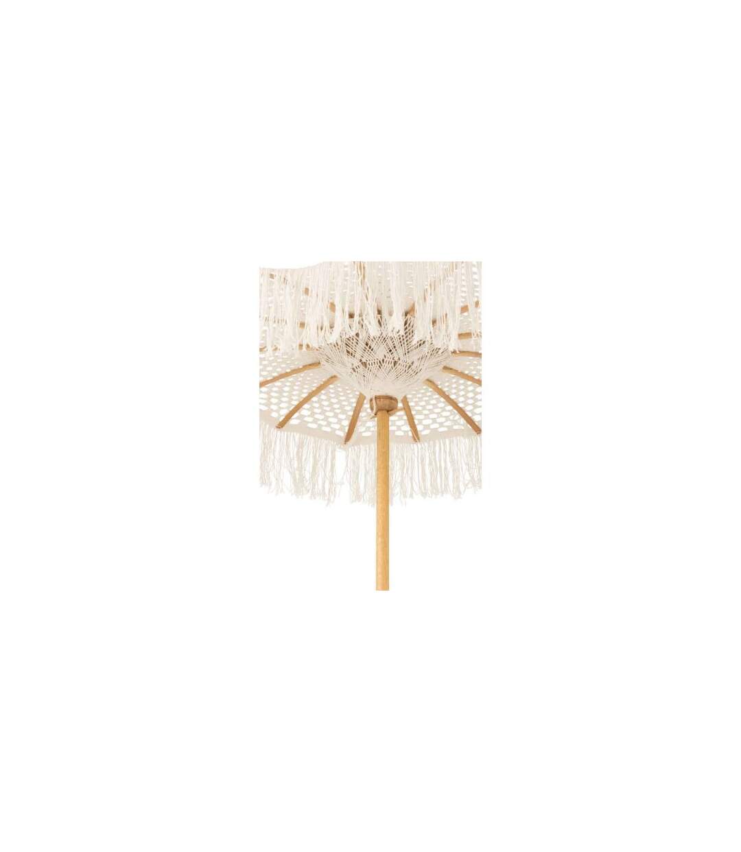 Parasol Déco sur Pied Macramé 95cm Blanc-5