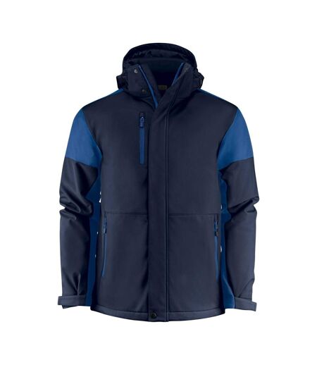Mens Padded Soft Shell Jacket Navy Cobalt Printer