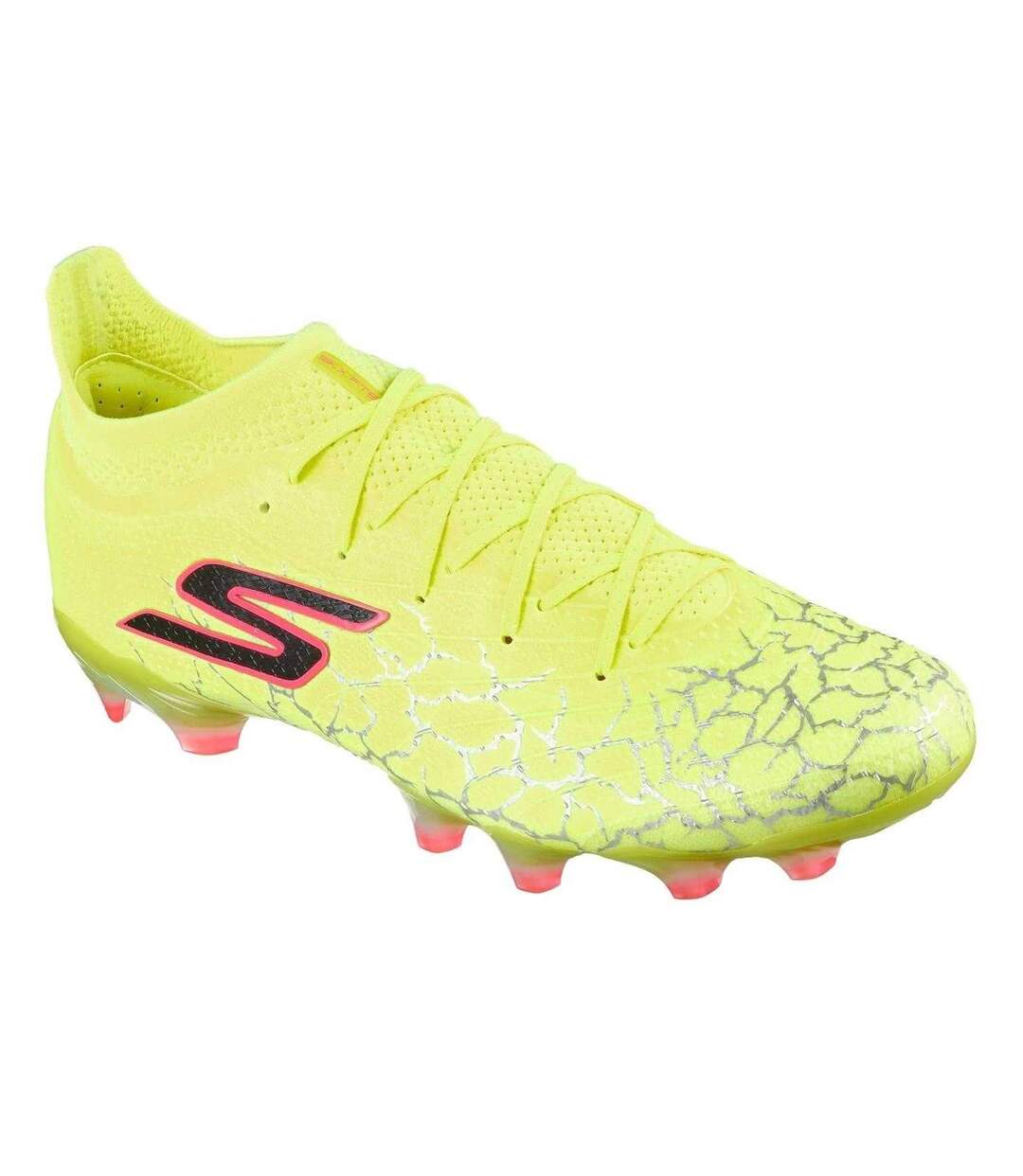 Chaussures De Foot Pour Terrain Ferme Motif/style Glace Fissurée Elite Homme Jaune Noir Skechers-1