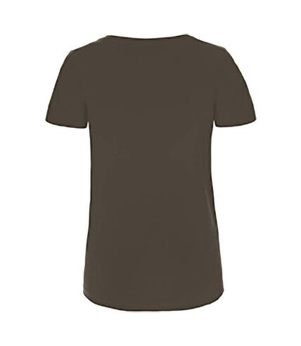 B&C Womens/Ladies Favourite Organic Cotton V-Neck T-Shirt (Khaki)