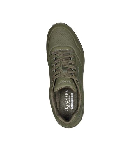 Mens Uno Stand On Air Skech-air Trainers Olive Skechers