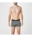 Lot De 2  Boxers Motif/style Logo Homme Noir Gris À Rayures Firetrap-2