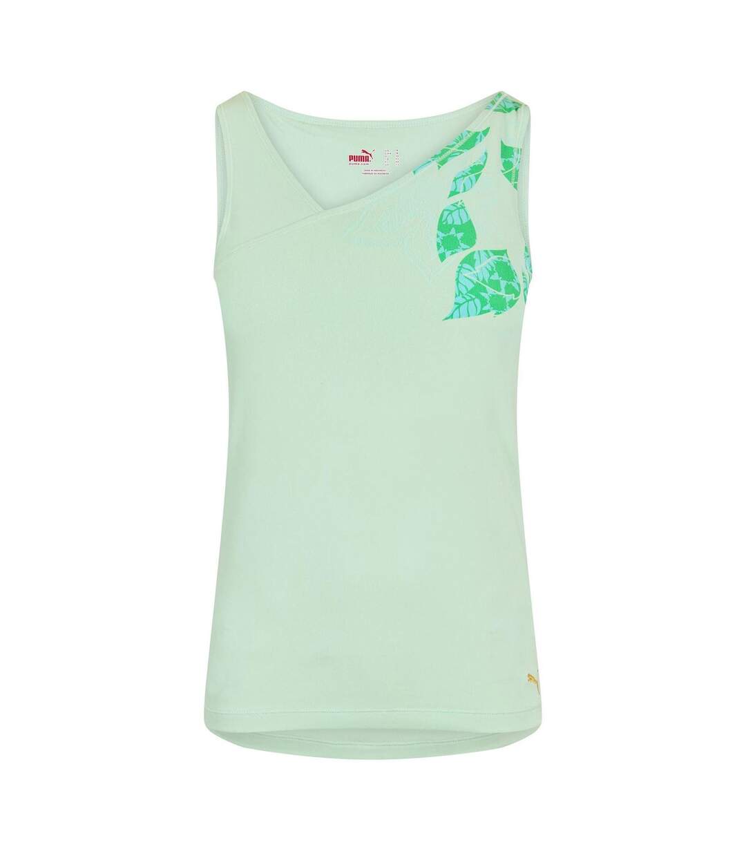 Womens/ladies Shala Graphic Print Tank Top Green Puma-1