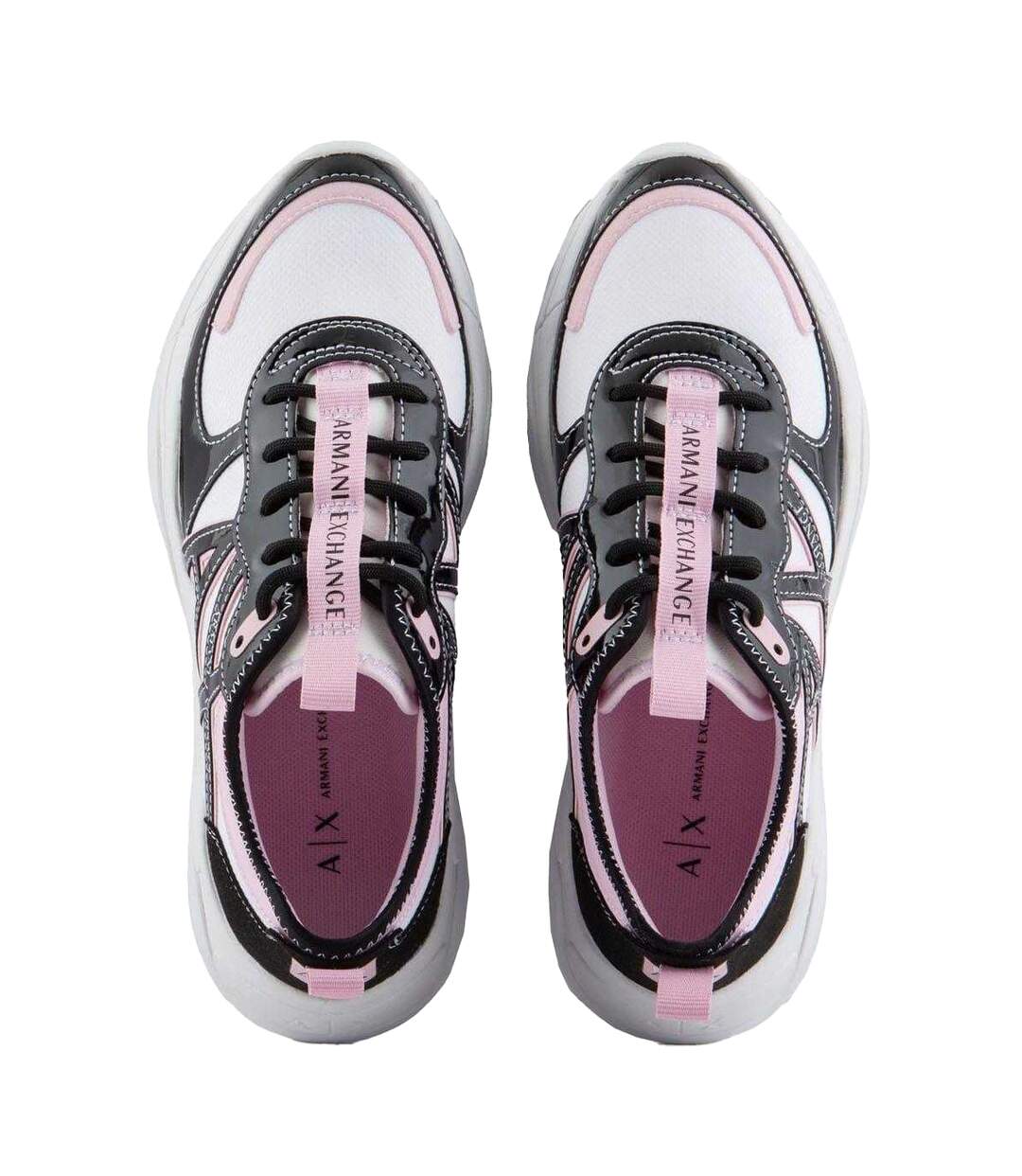 Baskets Femme Blanc Noir Rose Armani Exchange-4