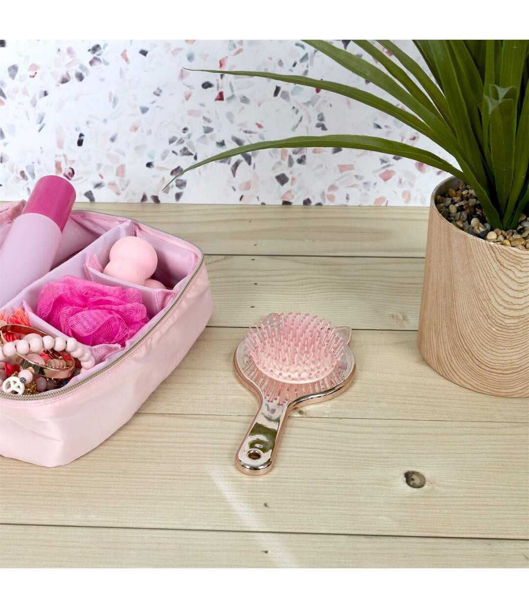 Brosse à Cheveux Chat 19cm Rose Gold-3