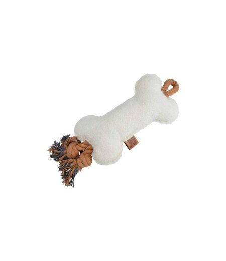 Jouet Peluche Os pour Chien Wooly 37cm Écru