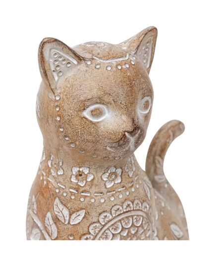 Statuette Chat Déco Lindo 18cm Beige