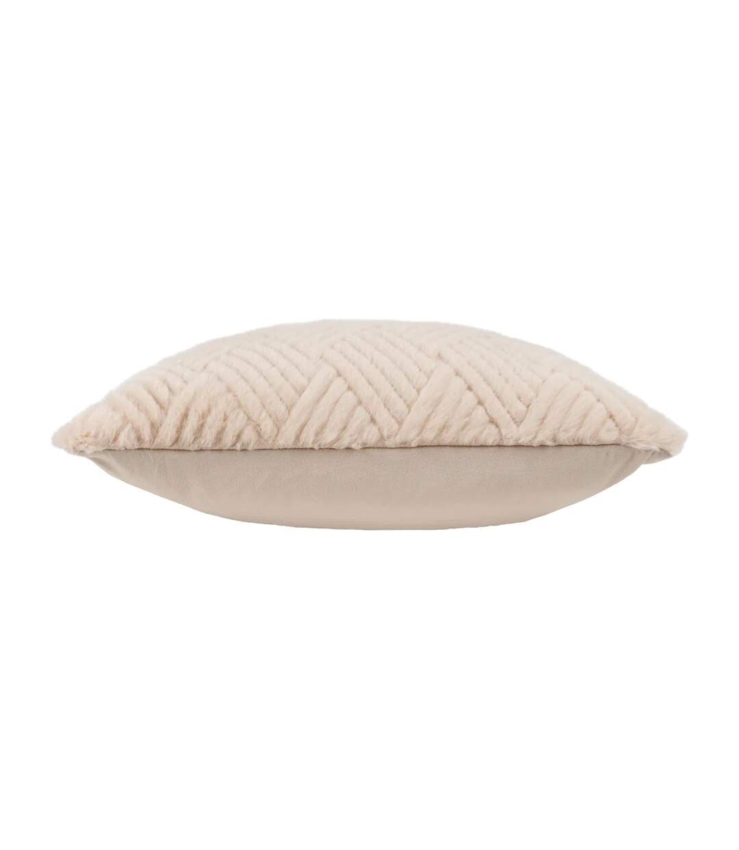 Sonnet faux fur cut cushion cover 45cm x 45cm cream Paoletti-3