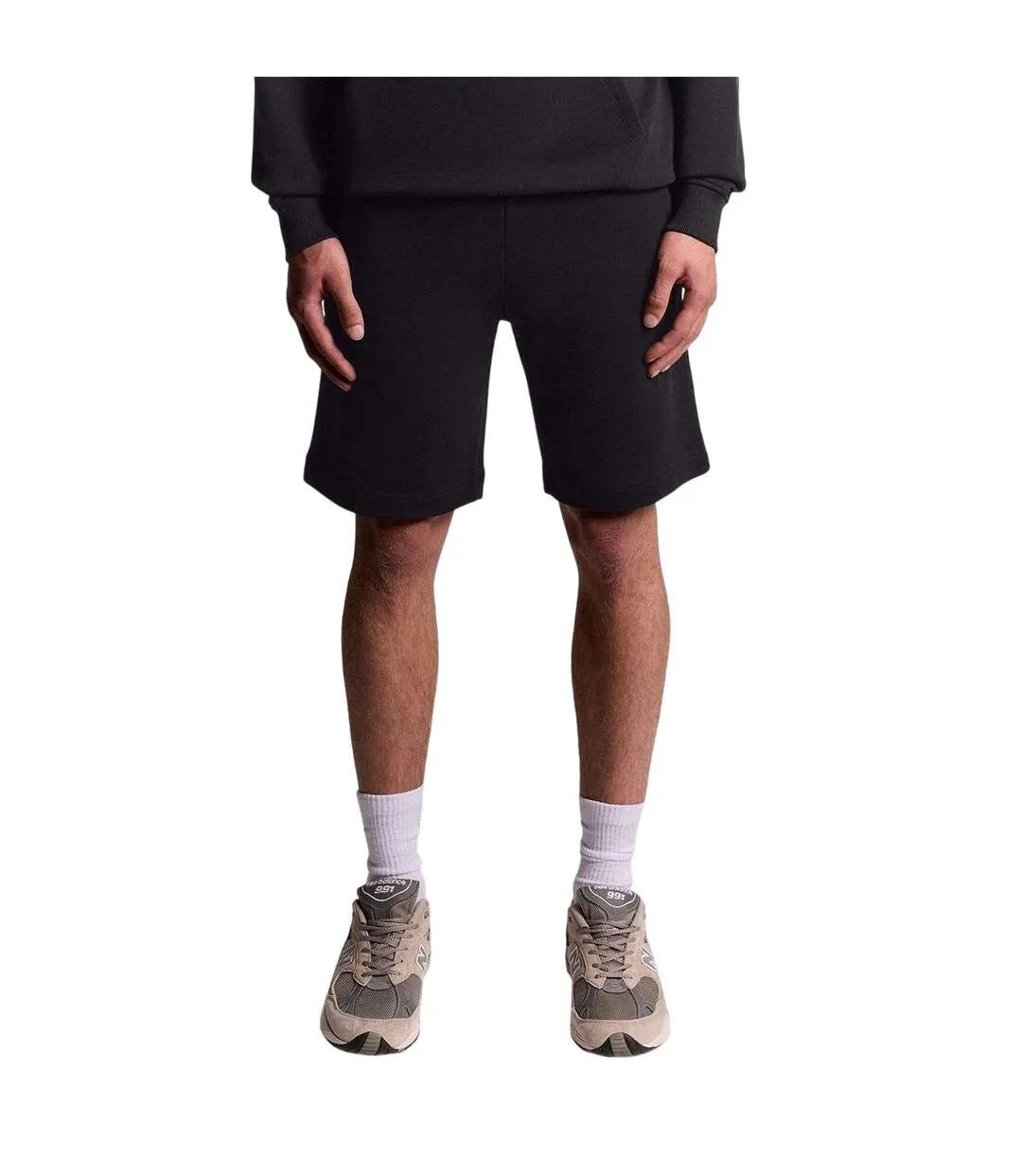 Mens Fleece Plain Sweat Shorts Jet Black Lyle & Scott-2