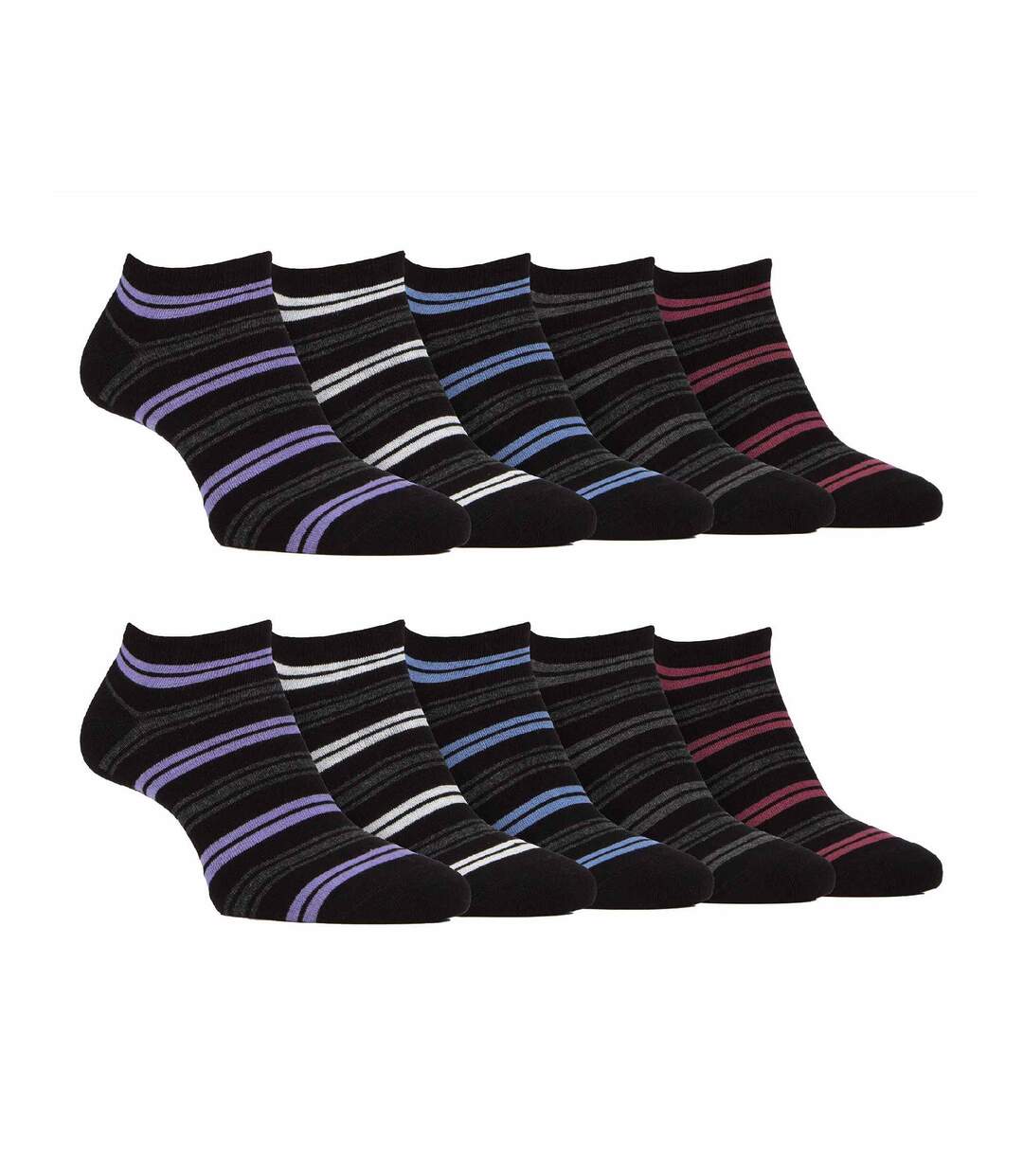 10 Pack Mens Breathable Bamboo Plain Trainer Socks-1