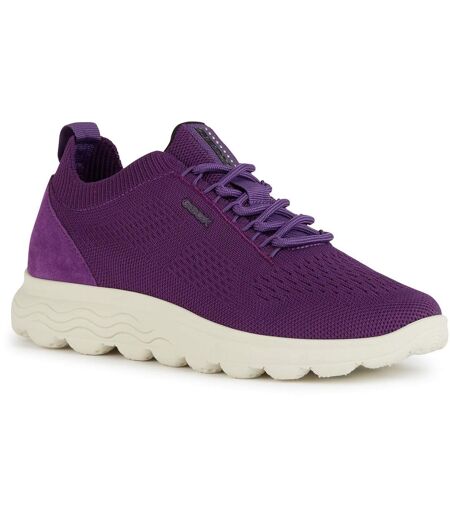 Geox Womens/Ladies Spherica Leather Sneakers (Purple) - UTFS8863