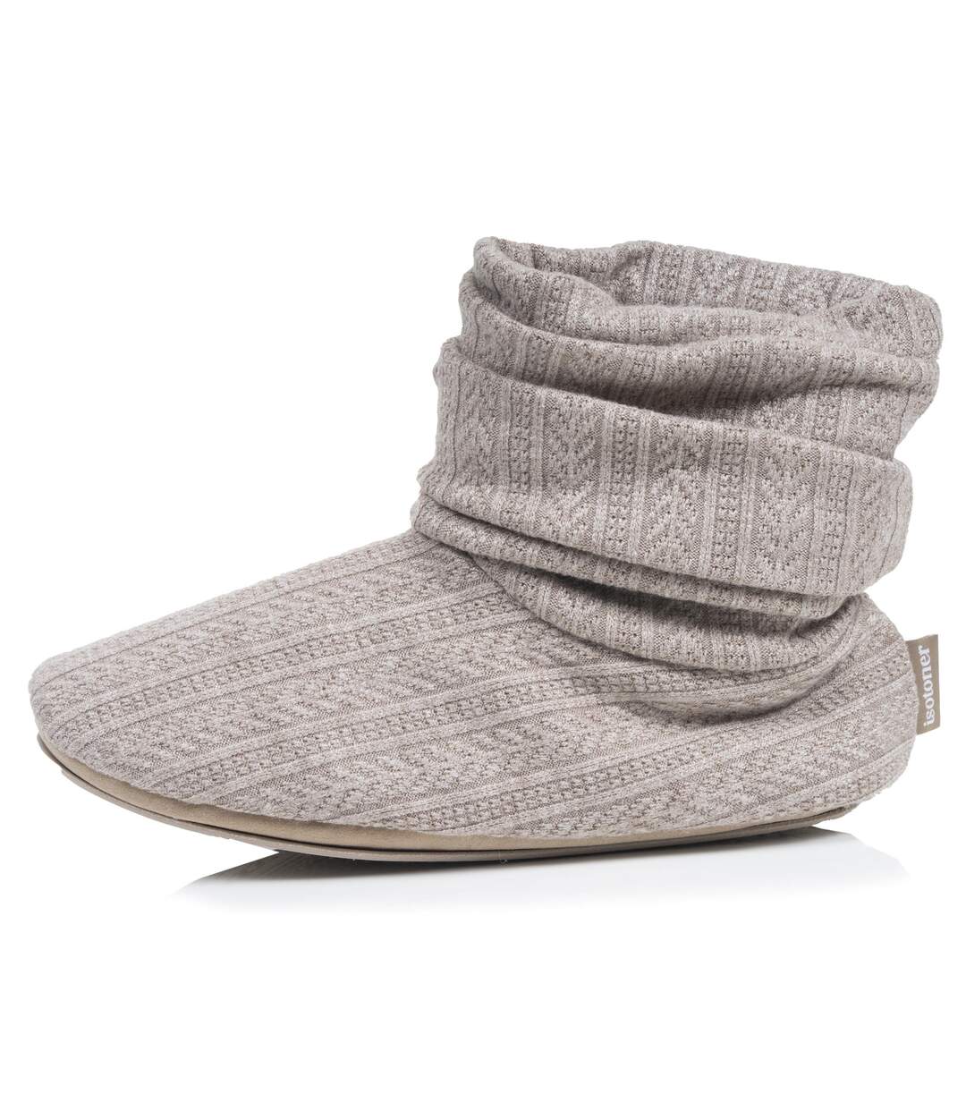Isotoner Chaussons Bottillons femme tricot et nœud satin-4