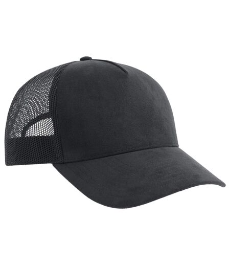 Unisex Adult Rapper 5 Panel Suede Sustainable Trucker Cap Black Atlantis