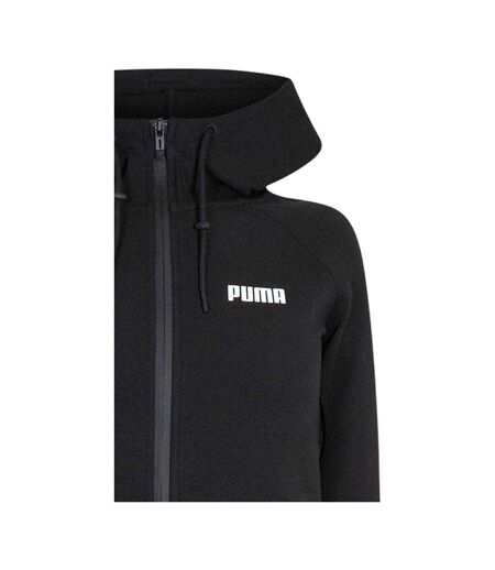 Womens/ladies Logo Hooded Regular Sweat Jacket  Black Puma