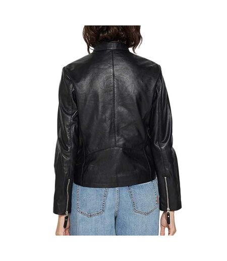 Veste en cuir noir femme schott lola