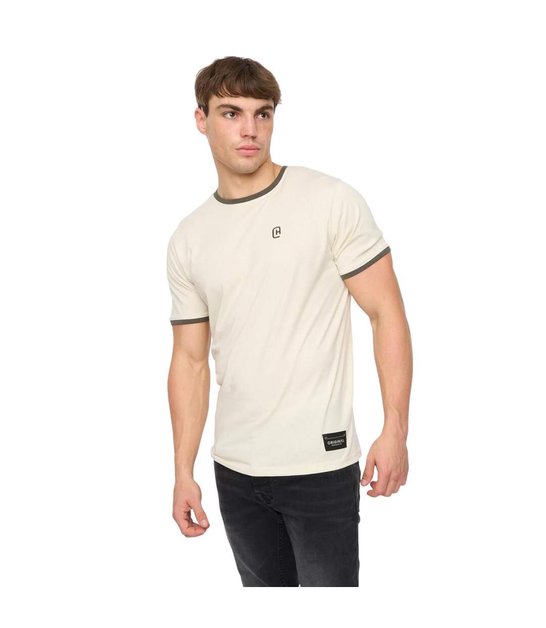 Mens Lamtopi T-shirt White Crosshatch-2