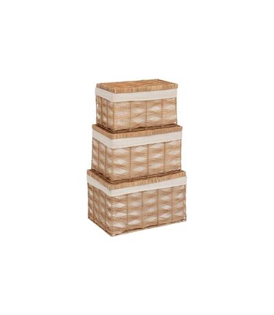 Lot de 3 Malles en Rotin Rosy 59cm Naturel