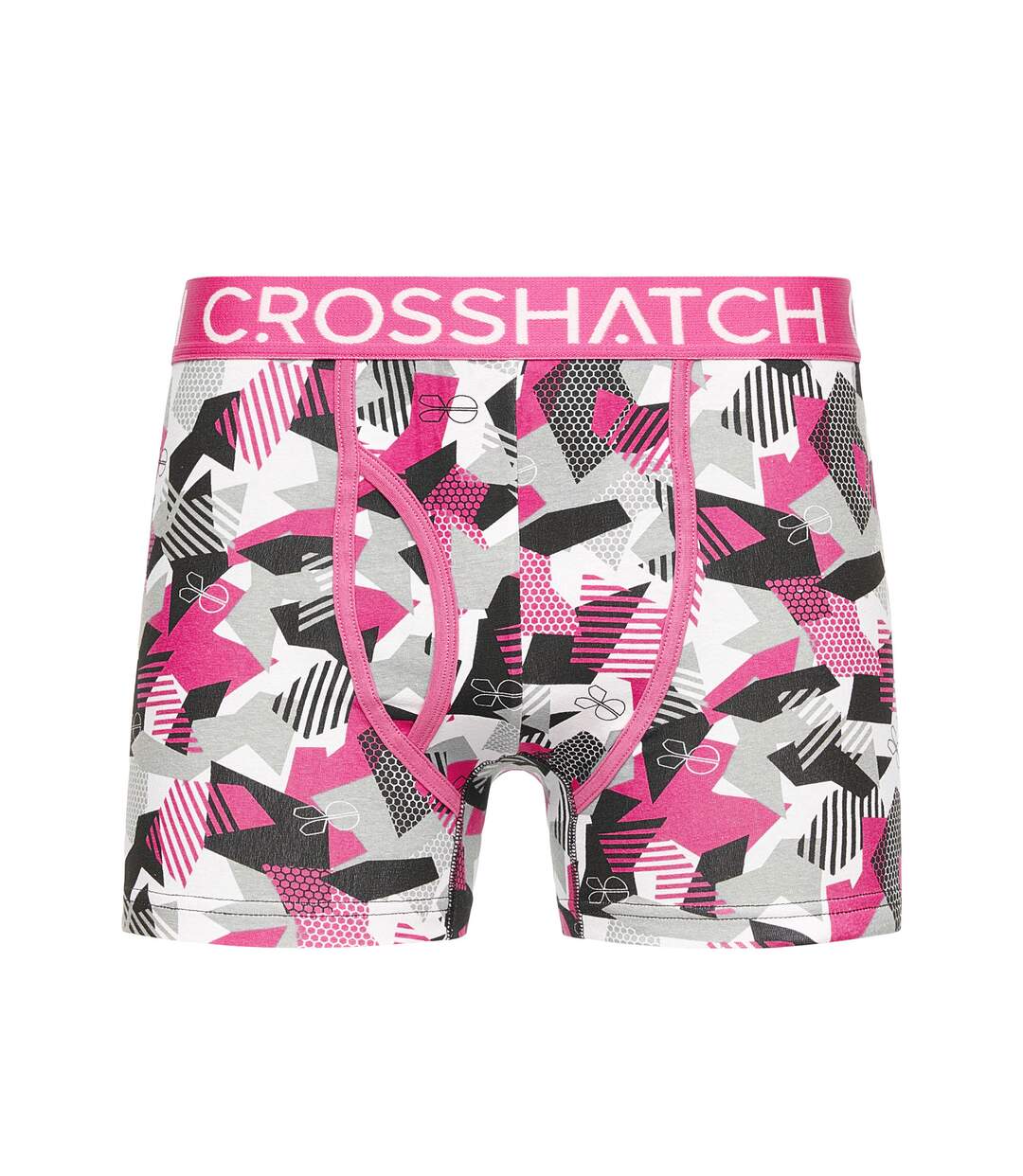 Pack of 3  Mens crystaline boxer shorts  fuchsia Crosshatch