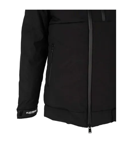 Doudoune Matelassée Motif/style Circulaire Homme Noir Plein Sport