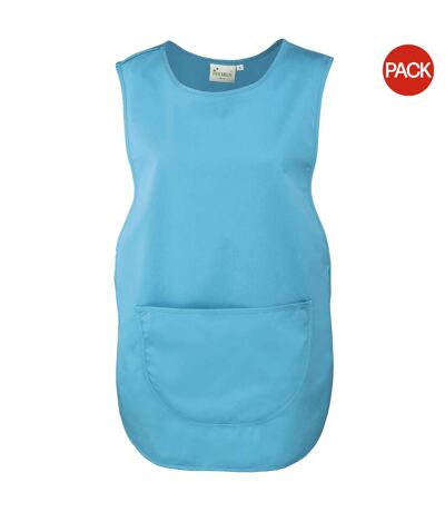 Premier Ladies/Womens Pocket Tabard / Workwear (Pack of 2) (Turquoise) (UTRW7031)