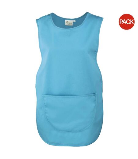 Premier Ladies/Womens Pocket Tabard / Workwear (Pack of 2) (Turquoise) (UTRW7031)