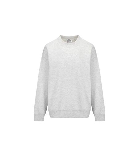 Womens/ladies Plain Polycotton Crew Neck Jumper Ice Grey Marl Slazenger