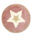 Tapis Rond Enfant Étoile Métallisée 80cm Rose-1