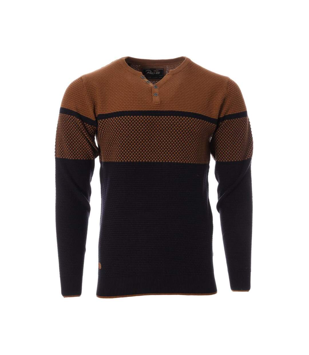 Pull Marron/Marine Homme RMS26 60963 - L-1