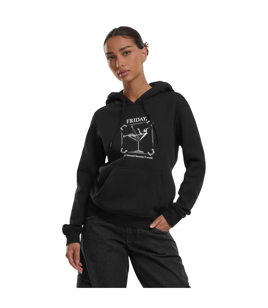 Sweat À Capuche My Second Favorite F-word Femme Noir Mister Tee-4
