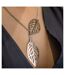 Gold Silver Twin Filigree Leaf Y shape Lariat Adjustable Necklace