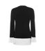 Pull Motif/style 2-en-1 Femme Noir Linea-3