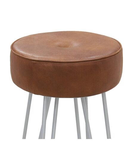 Tabouret en métal et cuir