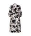 Womens/ladies Leaf Print Pocket Midi Shirt Dress Black White Biba-3