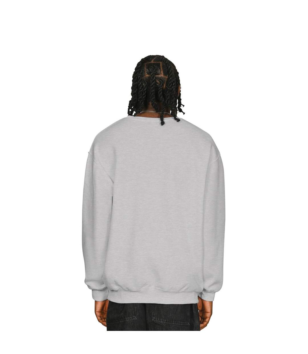 Mens Ringspun Cotton Tall Oversized Sweatshirt Ash Grey Casual Classics-2