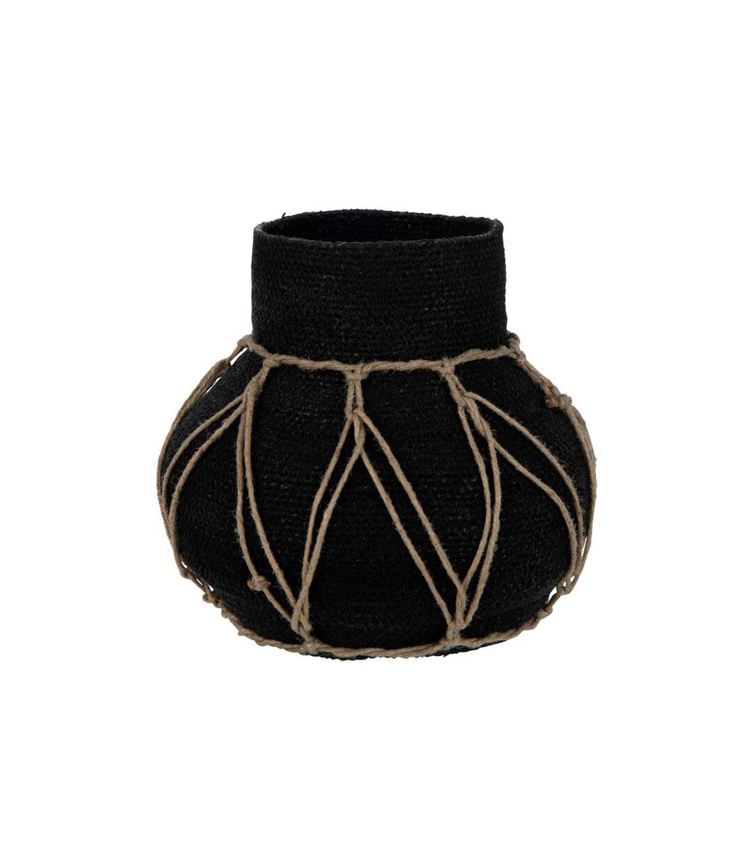 Pot Décoratif Herbes Marines 21cm Noir-1