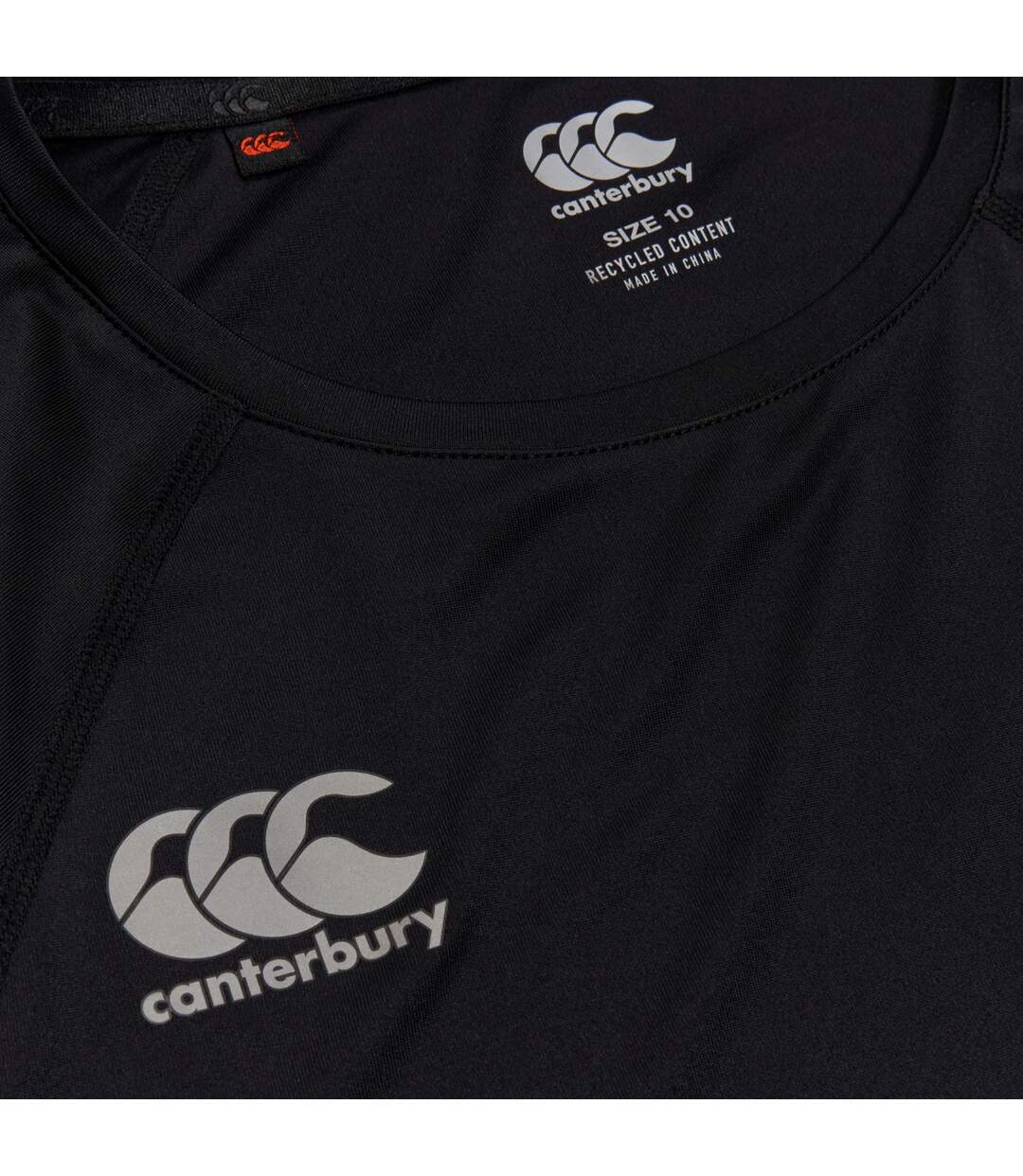 Womens/ladies Super Light Short-sleeved T-shirt Black Gunmetal Grey Canterbury-3